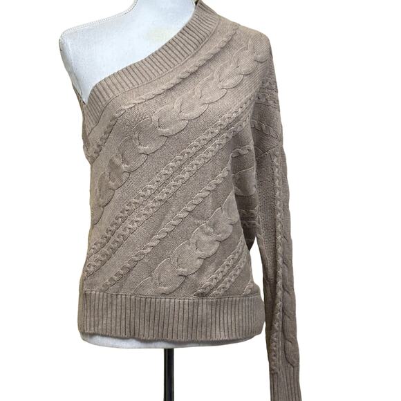 L'Agence Zoey one shoulder cable sweater, medium, minimalist, classic, simple - Picture 2 of 6